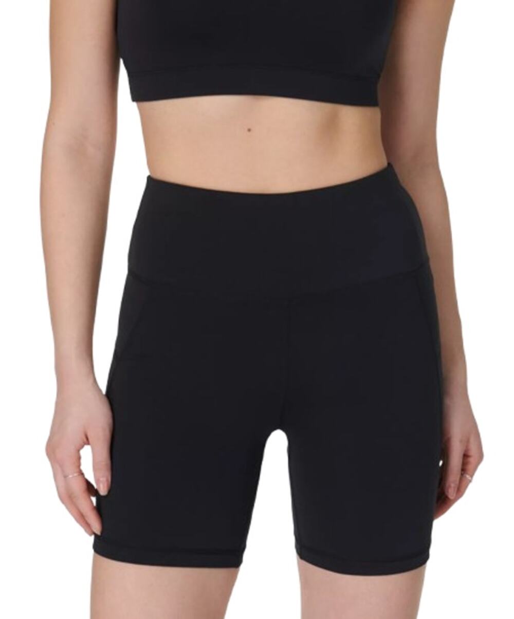 SWEATY BETTY Women's All Day 6" Shorts XL Black Athletic Stretch NWT